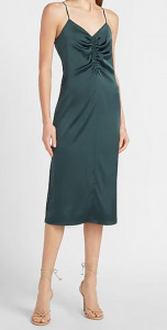 satin ruched dress