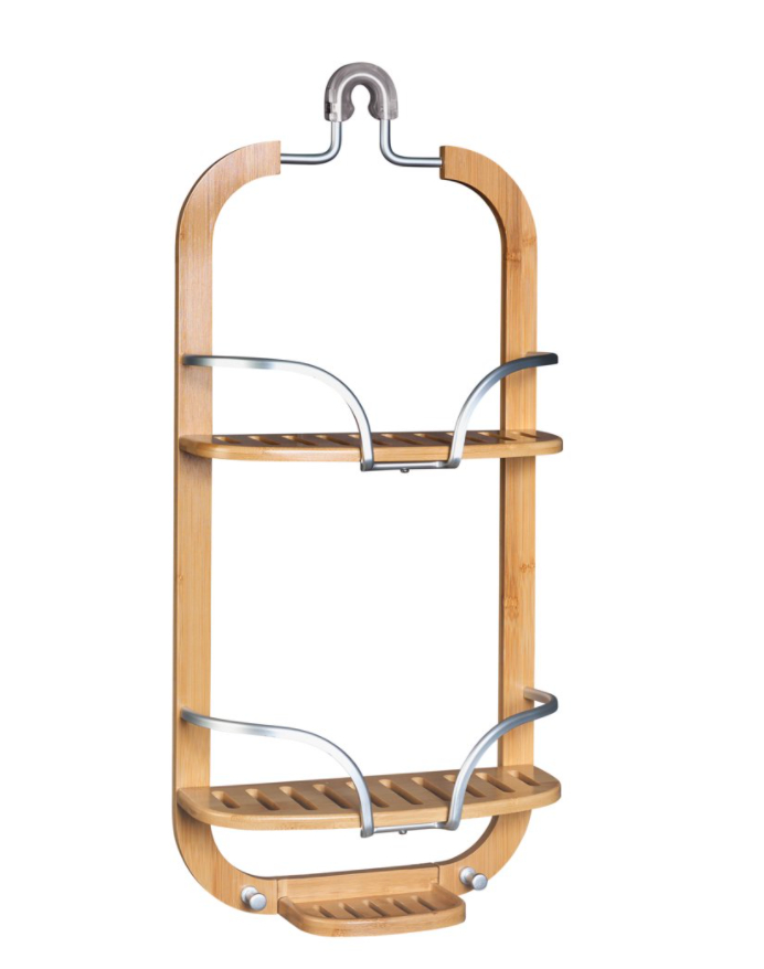 Aluminum and Bamboo Over the Shower Caddy - $49.99