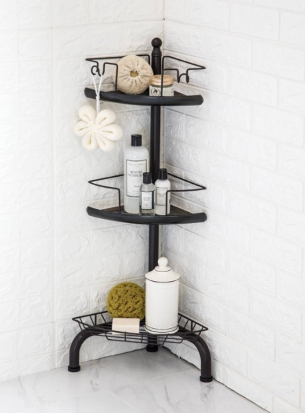 3-Tier Adjustable Shelves with Corner Shower Caddy - $25.54
