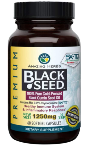 Amazing Herbs Premium Black Seed Oil Capsules - High Potency