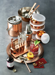 copper barware and serveware