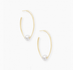 gold and pearl hoops