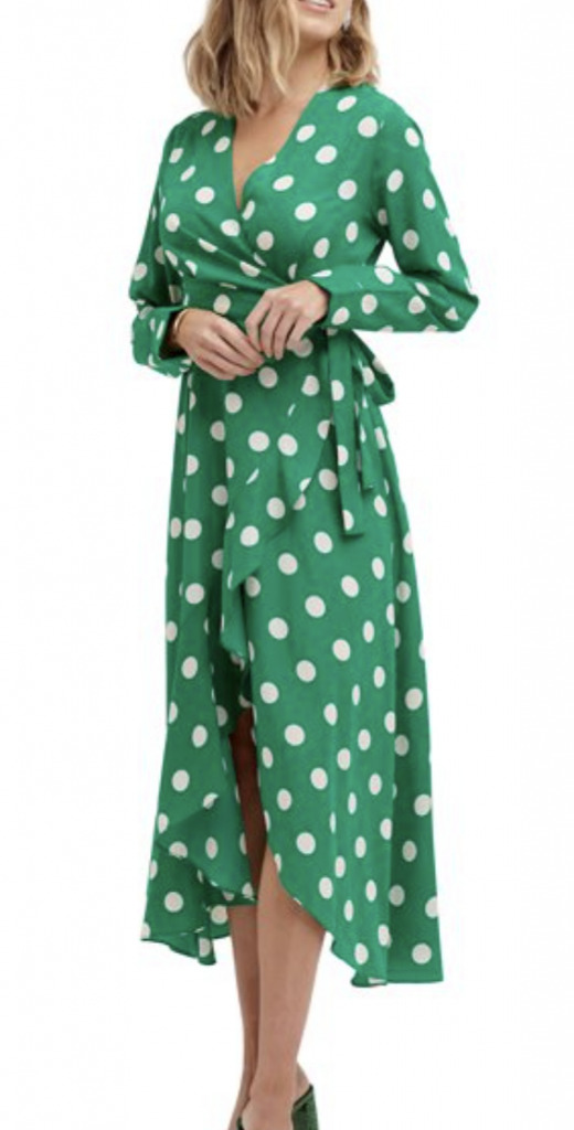 polka dot green dress