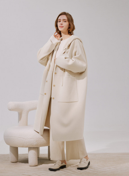 Hooded Wool-Cashmere Coat