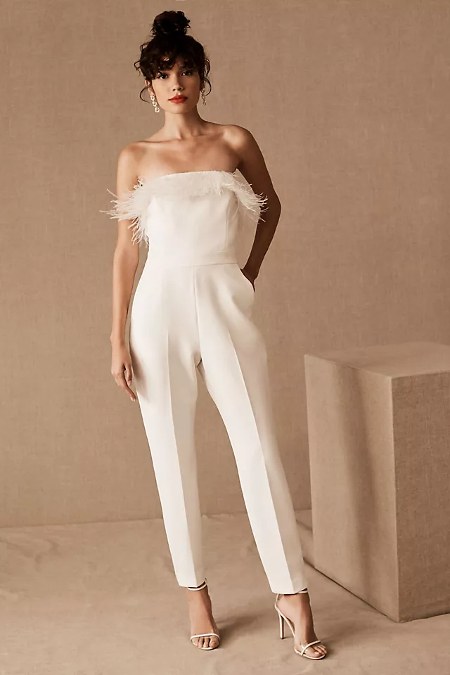 anthropologie feather jumpsuit