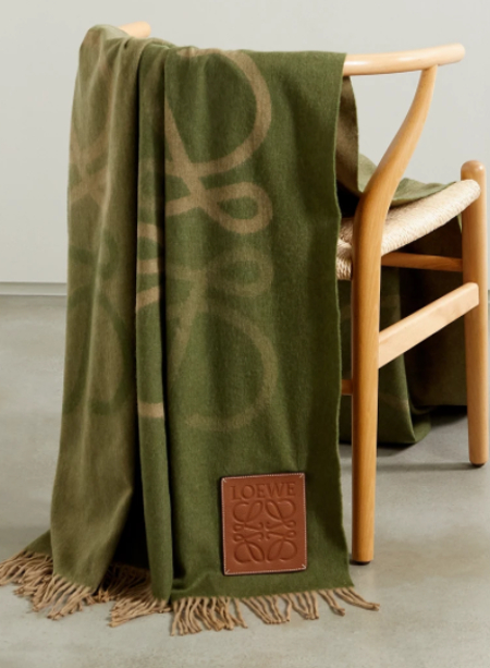 LOEWE cashmere-blend designer throw blanket