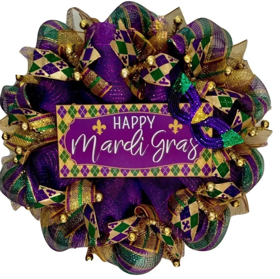 mardi gras wreath