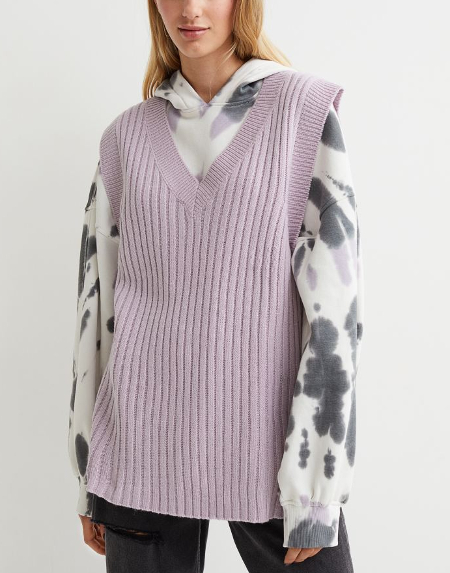 h&m rib knit sweater vest