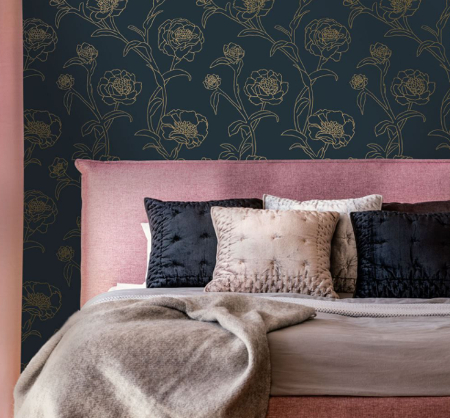 Peonies Wallpaper accent wall