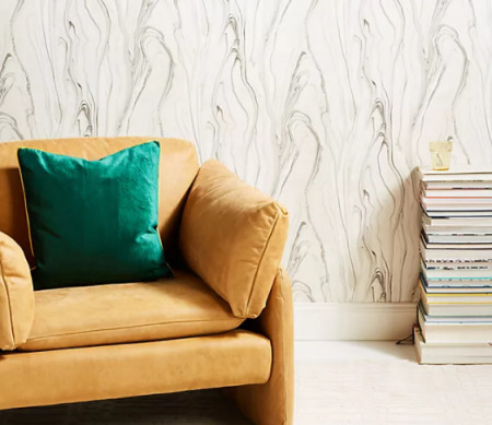 anthropologie Liquid Marble Wallpaper accent wall