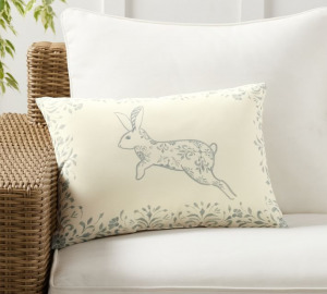 Watercolor Bunny Pillow