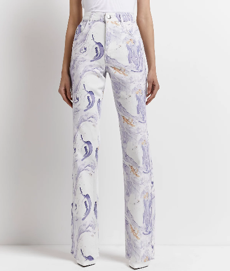 river island Marble High Waisted Jeans