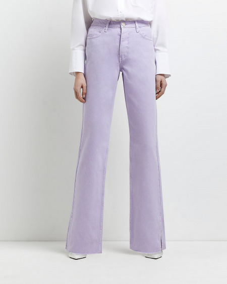 river island Purple Mid-Rise Straight Jeans