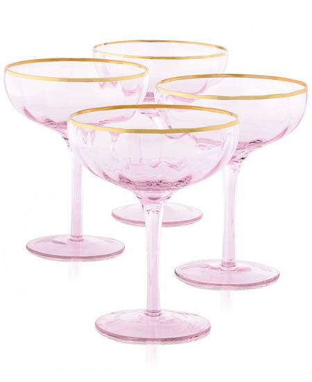 Martha Stewart Blush Coupe Glass Set