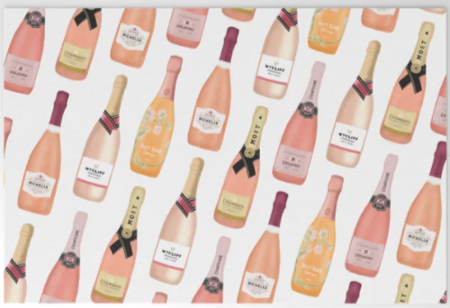 Rose Champagne Bottles Welcome Mat
