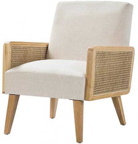 delphine cane linen chair