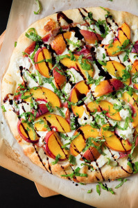 Peach & Prosciutto Pizza with Honey Balsamic Reduction