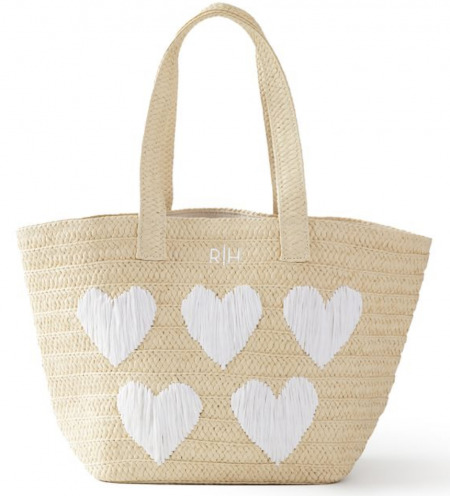Embroidered Straw Beach Bag