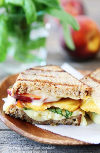 Grilled Peach, Brie, and Basil Sandwich