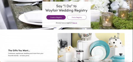 wayfair wedding registry
