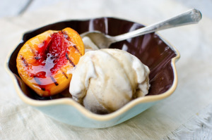 Grilled Peaches with Bourbon Butter Sauce