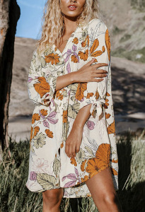 Floral Shirt Dress Cover-Up