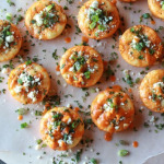 impossibly easy mini buffalo chicken pies