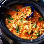Slow Cooker Buffalo Chicken Noodle Soup