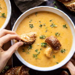 Brie and Cheddar Apple Beer Soup